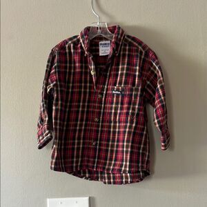 OshKosh B'gosh Kids Button Down Plaid Shirt - Red, Black, and White